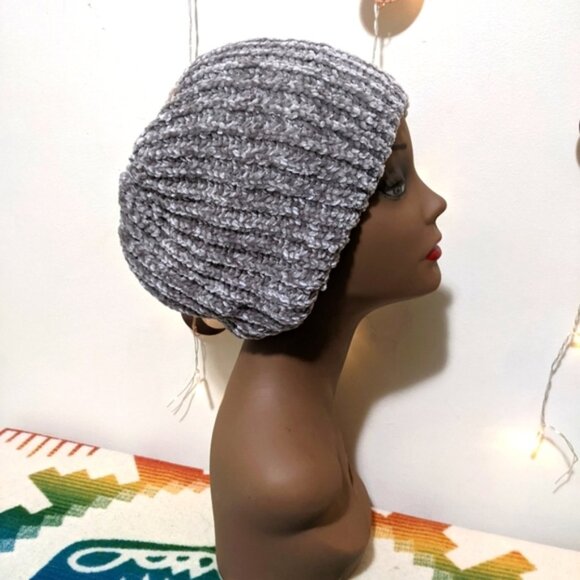 GAP Silver Grey Chenille Knit Fall Winter Toque Hat - Picture 2 of 5